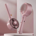 Ceramic white rechargeable pet grooming brush with UVC light, essential oil tank, and soft needles for dogs and cats