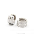 Geometric three-line frosted earrings in titanium steel with Korean styling