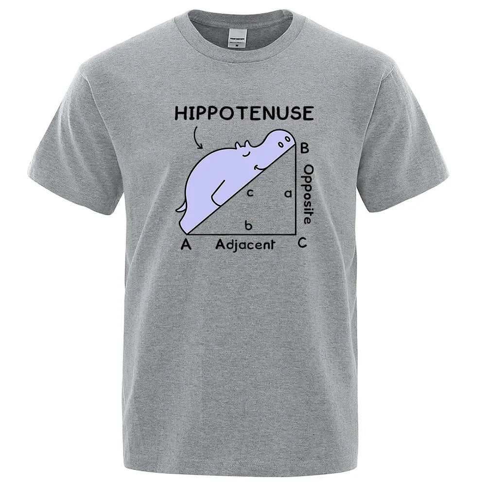 Hippotenuse Opposite Adjacent funny printed cotton T-shirt loose fit teenager tee