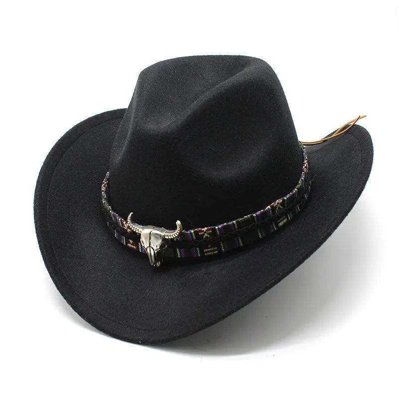 Western cowboy hat with bell crown in polyester fabric available in multiple colours for sun protection