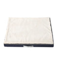 Plush memory foam dog bed with washable cover and nonslip base, available in coffee, dark gray, khaki, and white.
