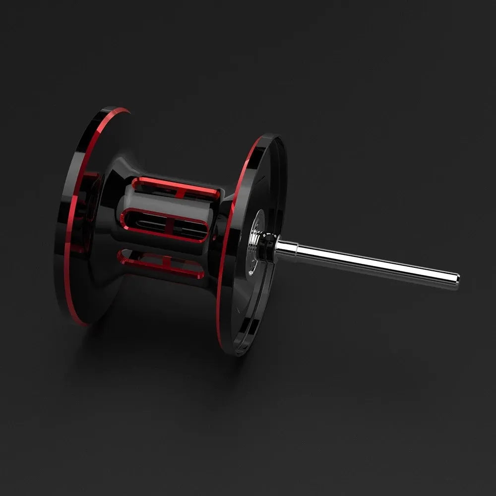 Drip wheel spinning fishing reel showing rocking wheel line guide system