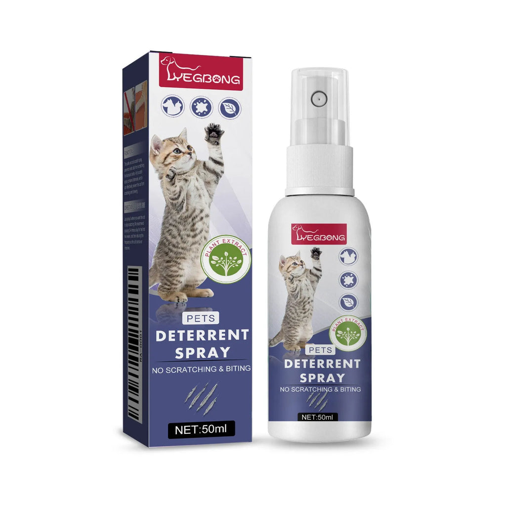 50ml pet deterrent spray in box packaging for preventing scratching on doors and sofas