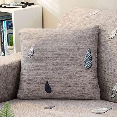 Printed geometric pattern sofa slipcover on modern sofa in super stretchable polyester spandex fabric