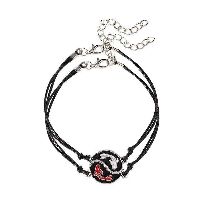 Alloy geometric eight-diagram bracelet with electroplated finish in four colour options