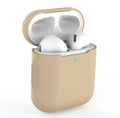 Silicone protective cover for Apple AirPods 2 wireless earbuds case in multiple colour options on a white background.