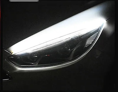 Flexible silicone car LED daytime running light strip with flowing turn signal in multiple length options