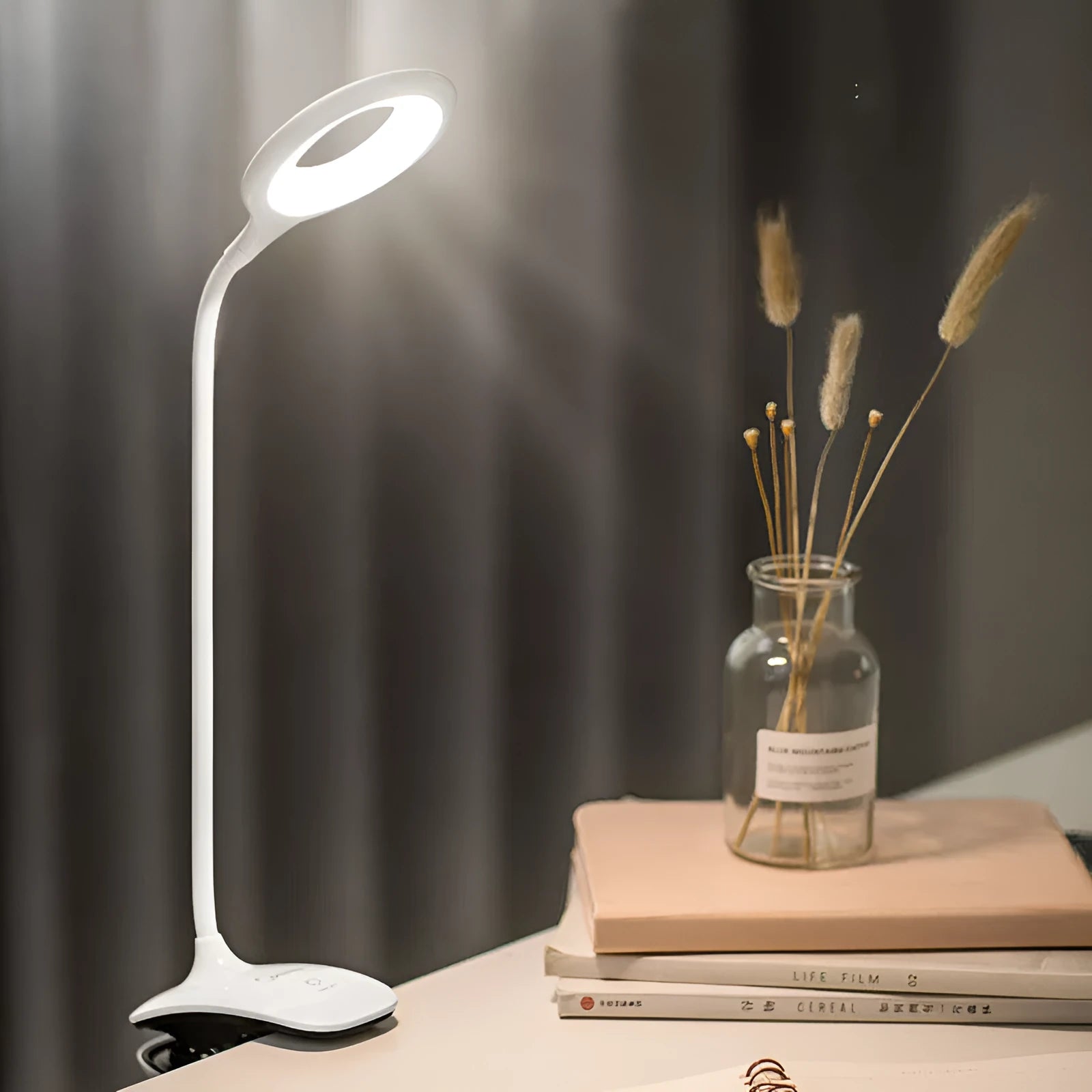 Green, pink and white USB rechargeable table lamps with touch switch control