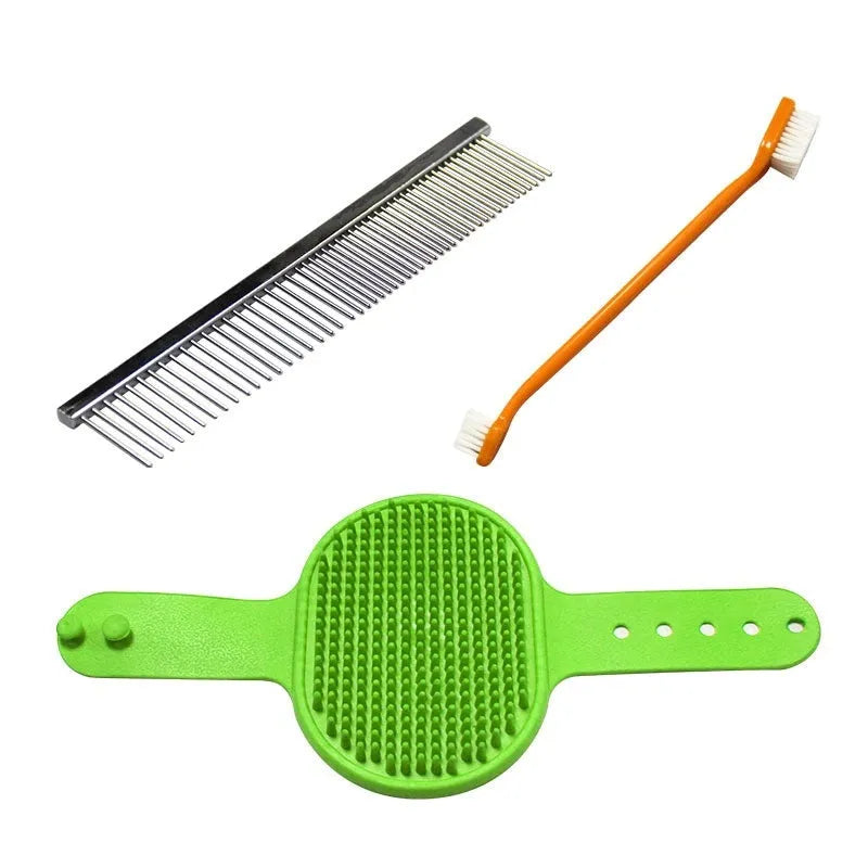 Dog grooming tools set with PU and stainless steel components, 300 x 200 x 50 mm