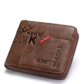 Men's soft brown leather wallet with a zipper, open to show multiple card slots, a banknote section, and a coin compartment.