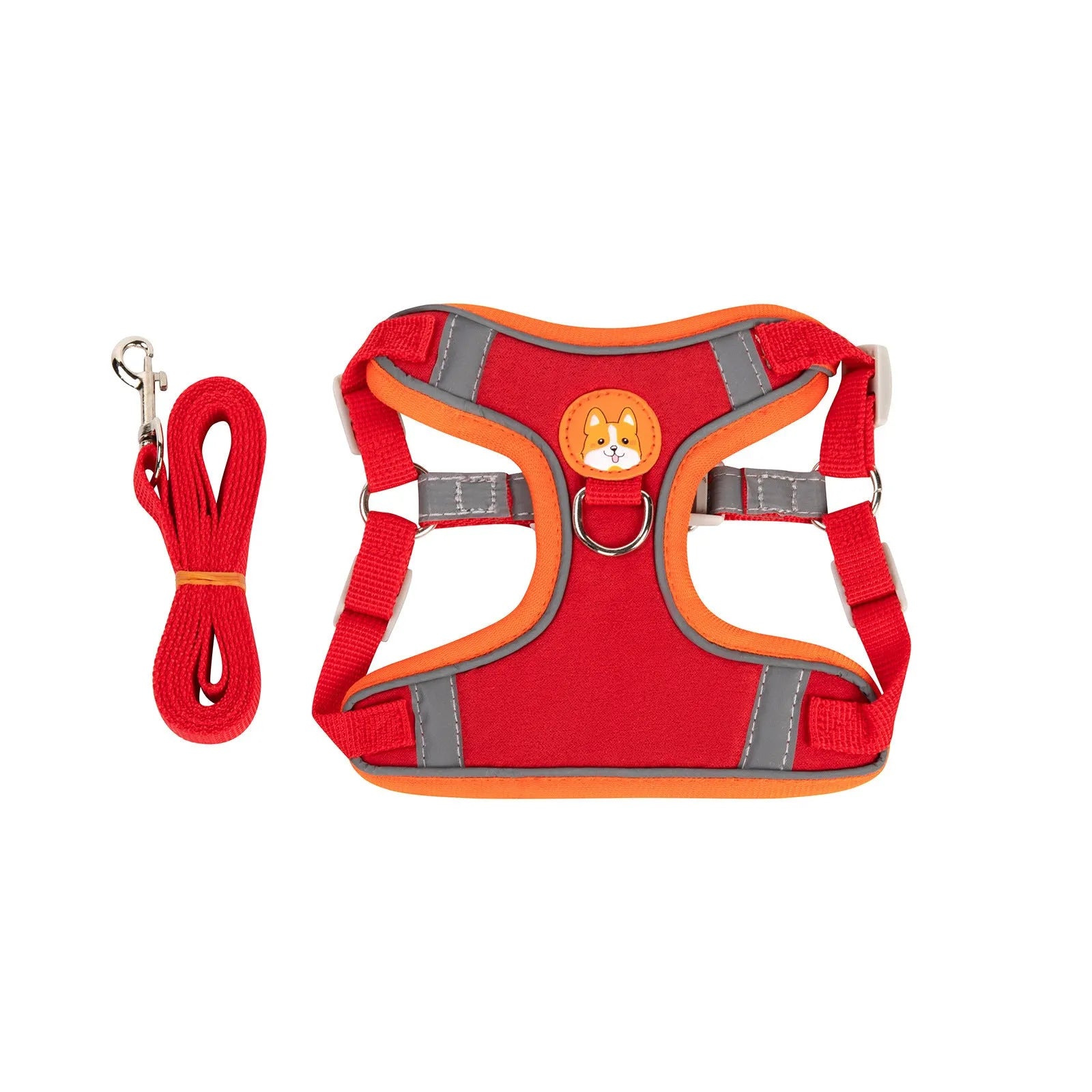 Adjustable dog harness with haulage rope in multiple colour options