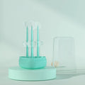Purple silicone pet toothbrush with soft bristles for cleaning cat and dog teeth