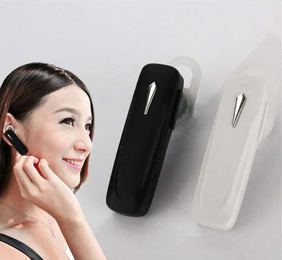 M163 Bluetooth car headset in black and white colour options with call and music controls