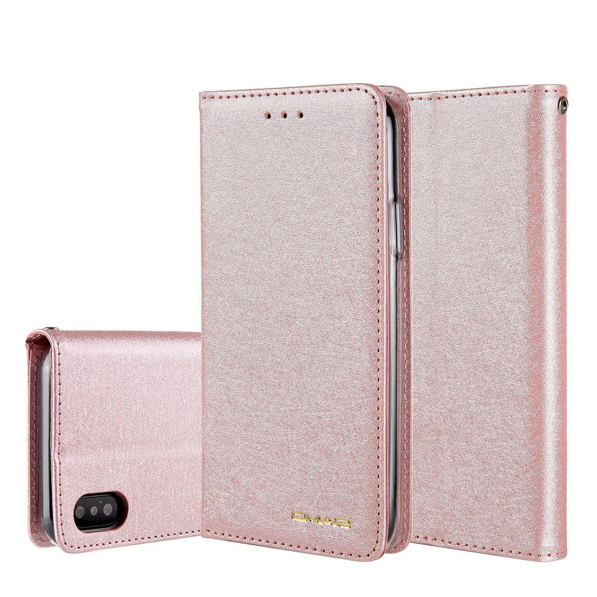 PU leather flip phone case with card holder slot for Apple iPhone
