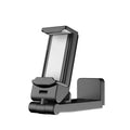 Universal foldable rotating phone holder in black colour showing adjustable viewing angles