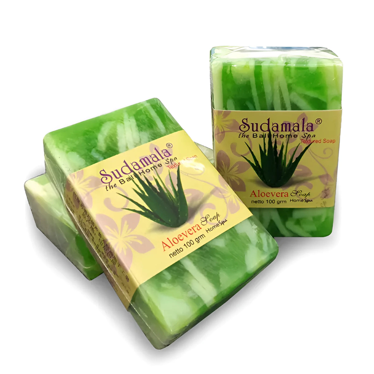 Aloe handmade soap 100g bar with coconut oil, palm oil, and aloe extract for face wash and bath