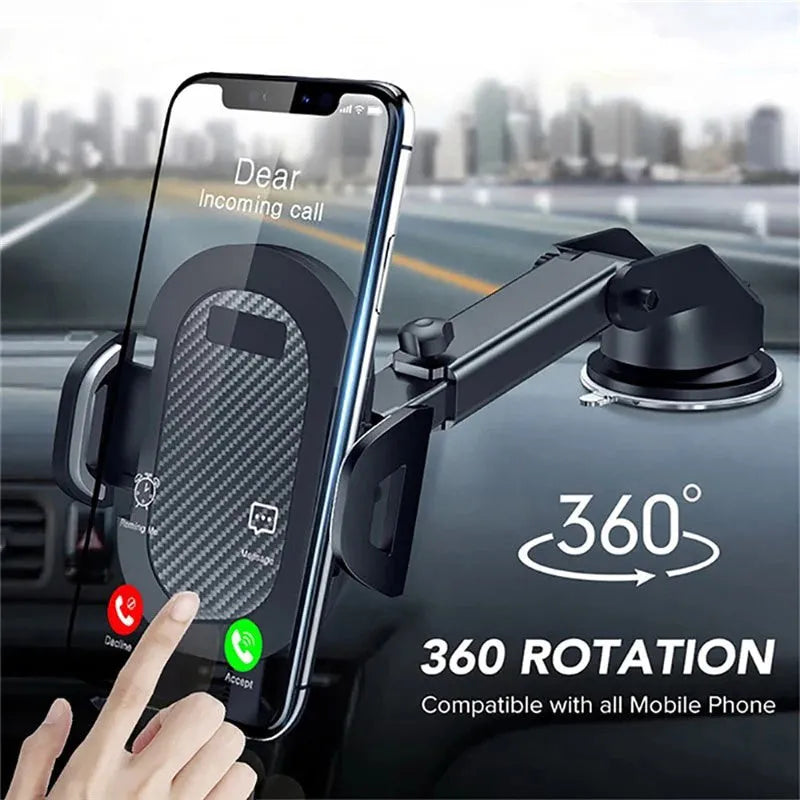 Black ABS EVA car phone holder for smartphones 4 to 7 inches