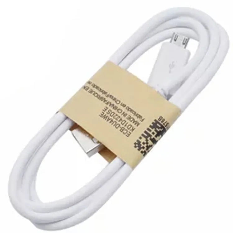 Black and white 1 metre Android Micro USB charging and data cable