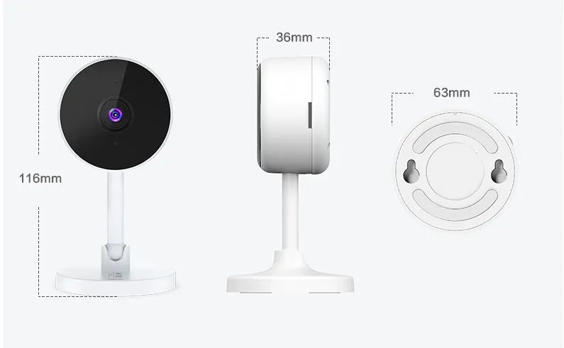White gun-style WiFi security camera with 1080p HD resolution and anti-theft alarm system