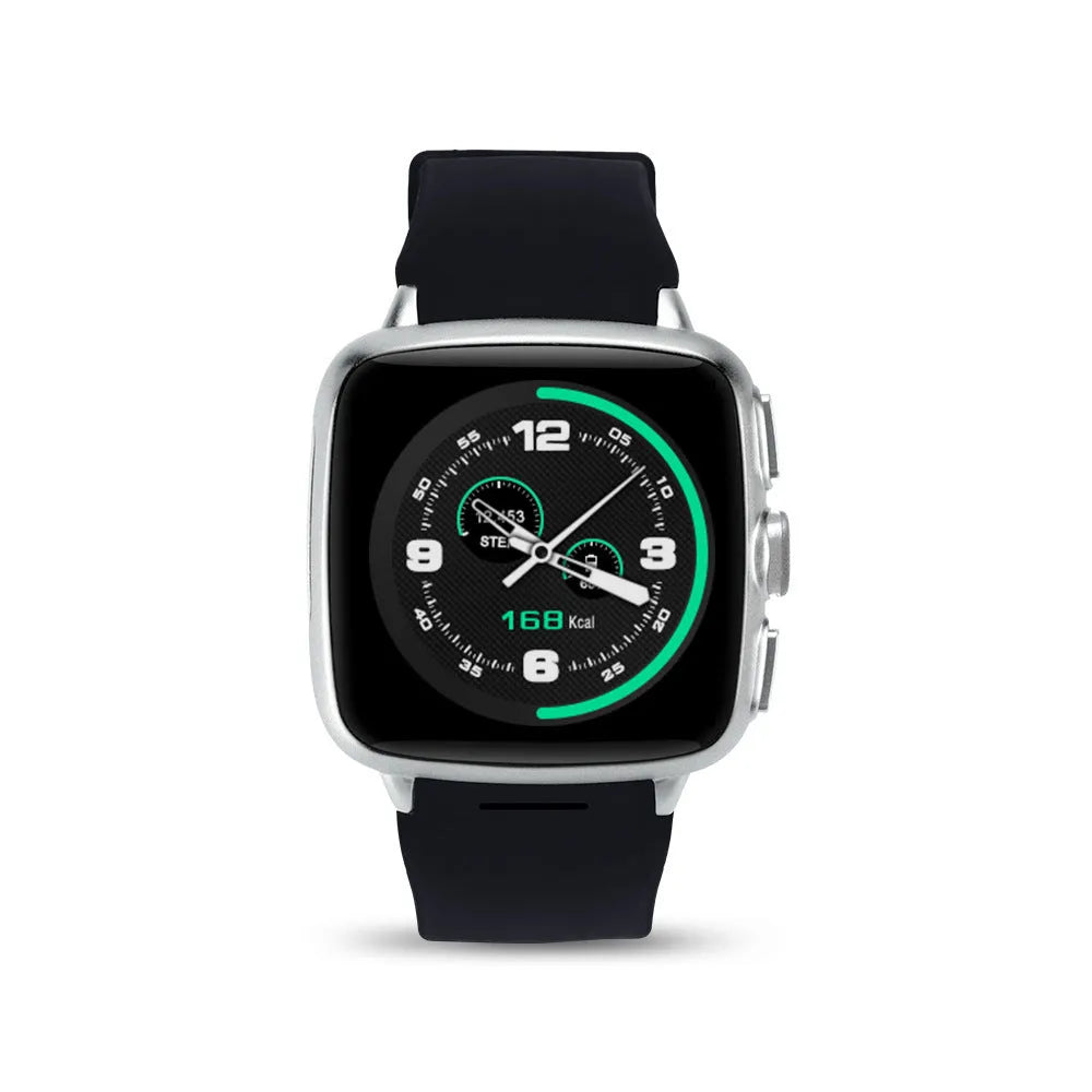 Z01 smart watch on wrist showing black or white colour with 1.54-inch touchscreen