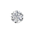 Round moissanite gemstone with eight hearts and eight arrows faceting pattern on dark background