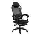 Rotating office chair with high resilience sponge seat, nylon wheels, linkage armrests, available in black or white