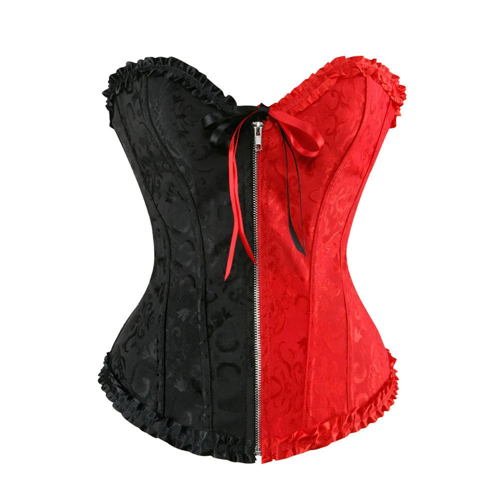 Court Women's Zipper Jacquard Corset waistband in spandex, shown in a selection of available colours.