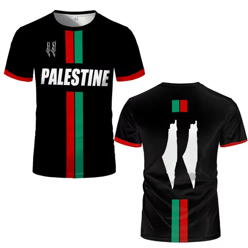 3D printed football T-shirt in black with raised stereo pattern design and half sleeves