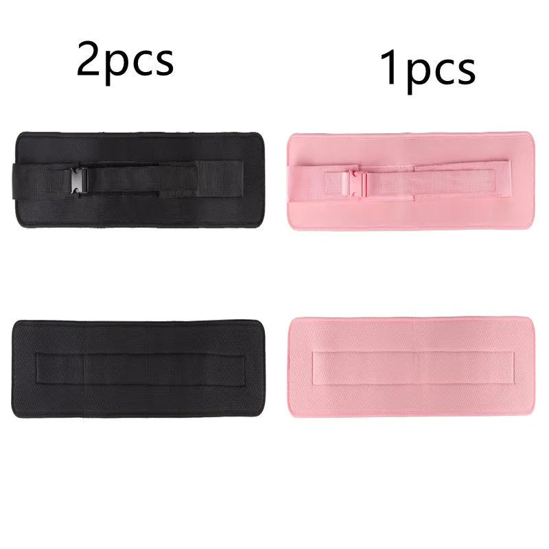Black hip bridge auxiliary strap for dumbbell and barbell fitness training with lumbar support
