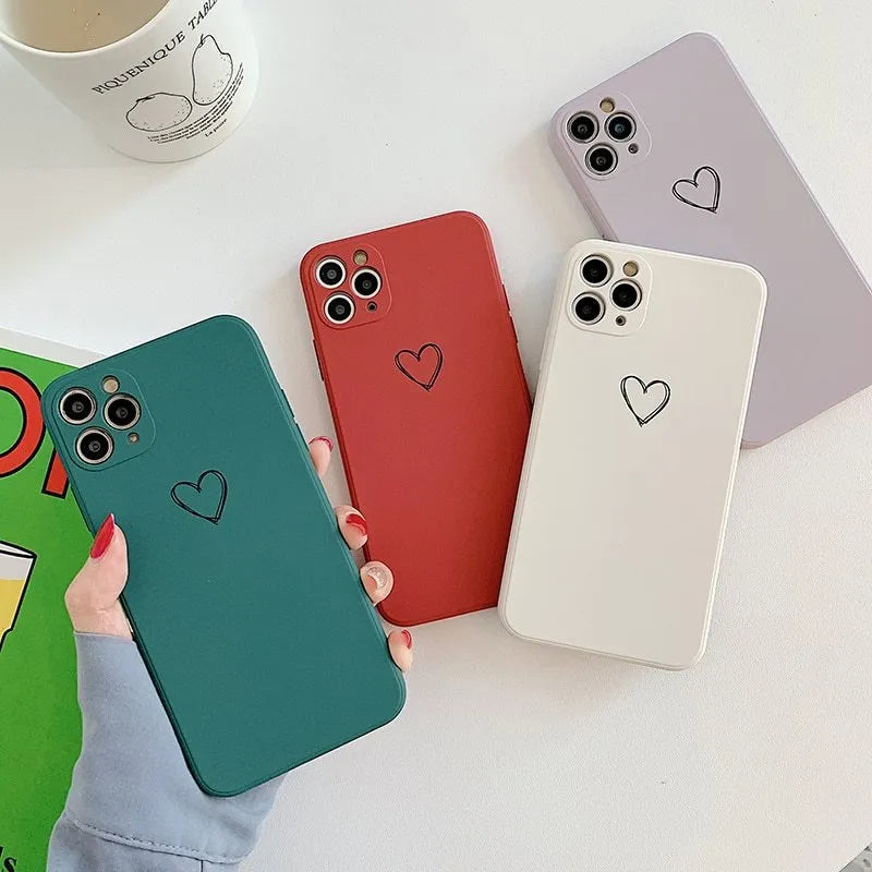 Solid colour TPU silicone back cover case for Apple iPhone on a table.