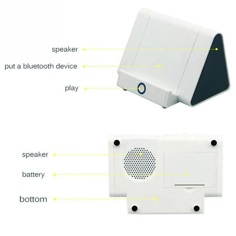 Black and white wireless mini Bluetooth speaker with rechargeable battery for phone and computer audio