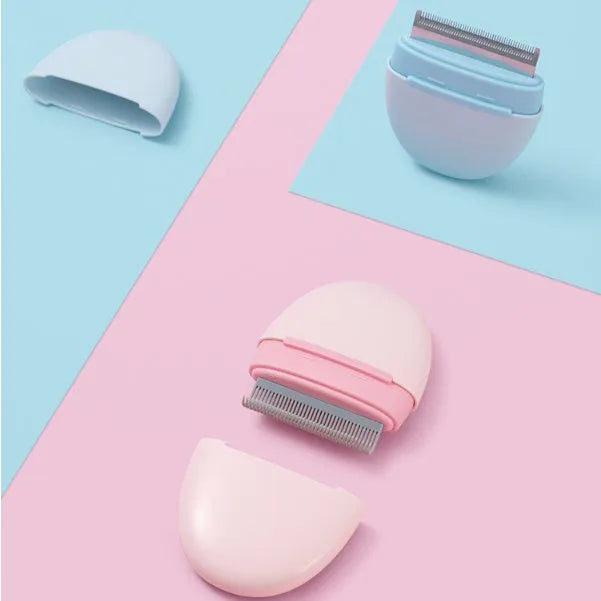 Plastic pet grooming comb for cats and dogs in blue, pink, grey, brown, and green, with double head pocket, pebble, and hook comb styles