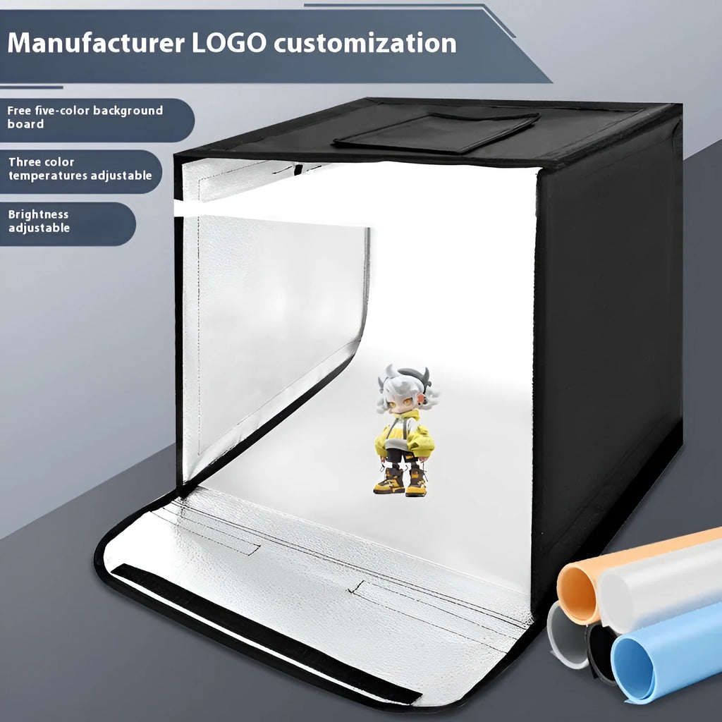 50cm studio photo light box with USB plug and folding three-colour temperature light board