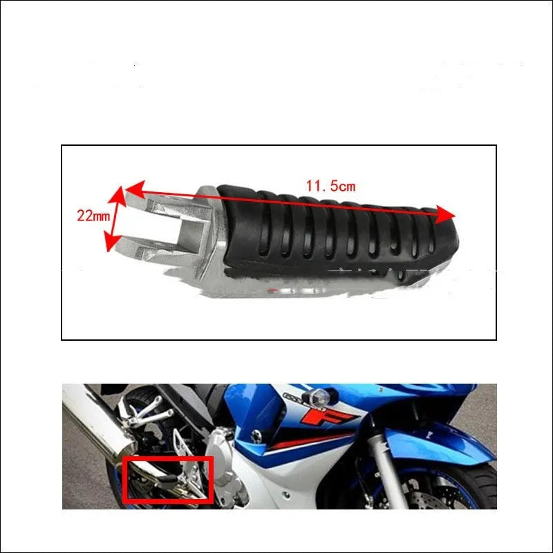 Black aluminium alloy motorcycle footpegs set for Suzuki Hayabusa and V-Strom models