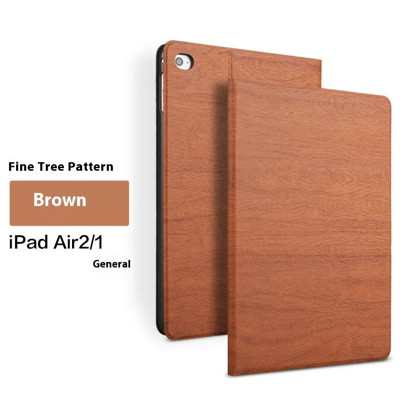 Universal iPad protective cover with anti-fall bracket in imitation leather, black and sapphire blue colour options