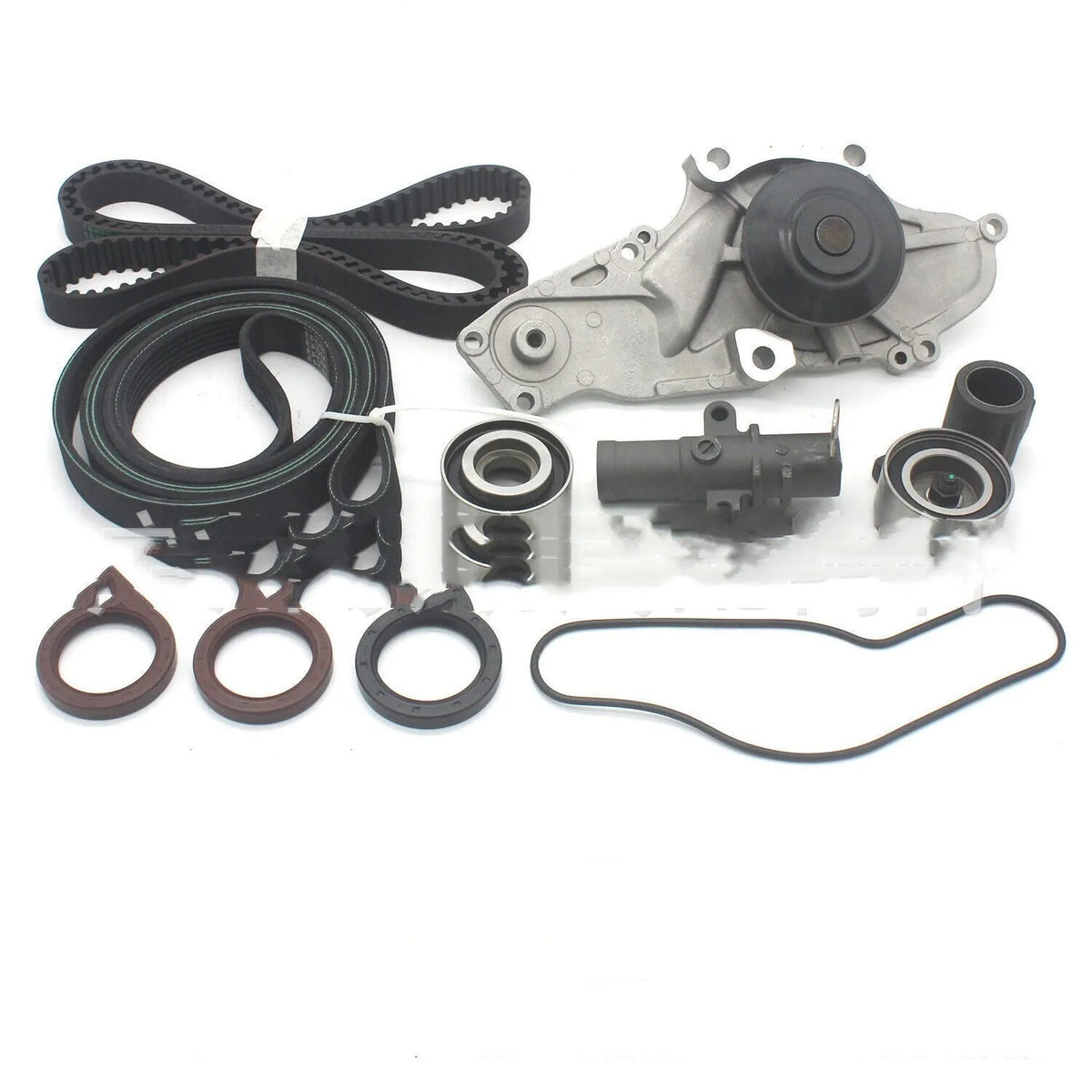 Metal automotive belt and water pump assembly component measuring 28x18x16 cm