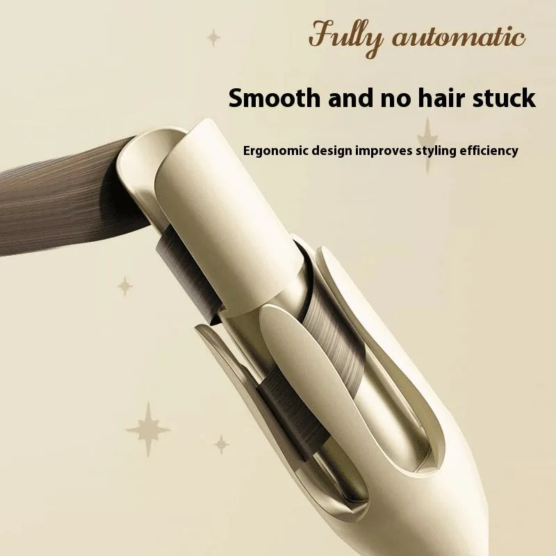 Automatic hair curler with 32mm barrel in white brand pink colour with multiple plug adapters