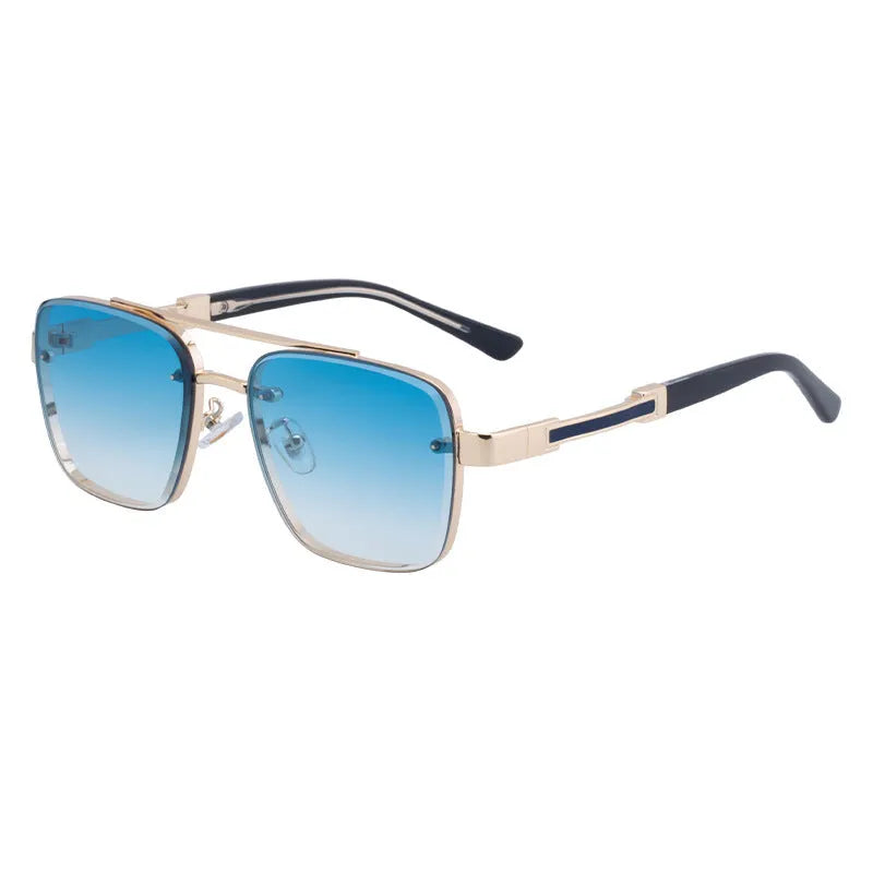 Men's vintage style sunglasses with UV protection in a European American design on a PC frame.