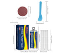 85ml metal epoxy adhesive kit with two-part glue, push rod, scraper, and sandpaper for metal repair