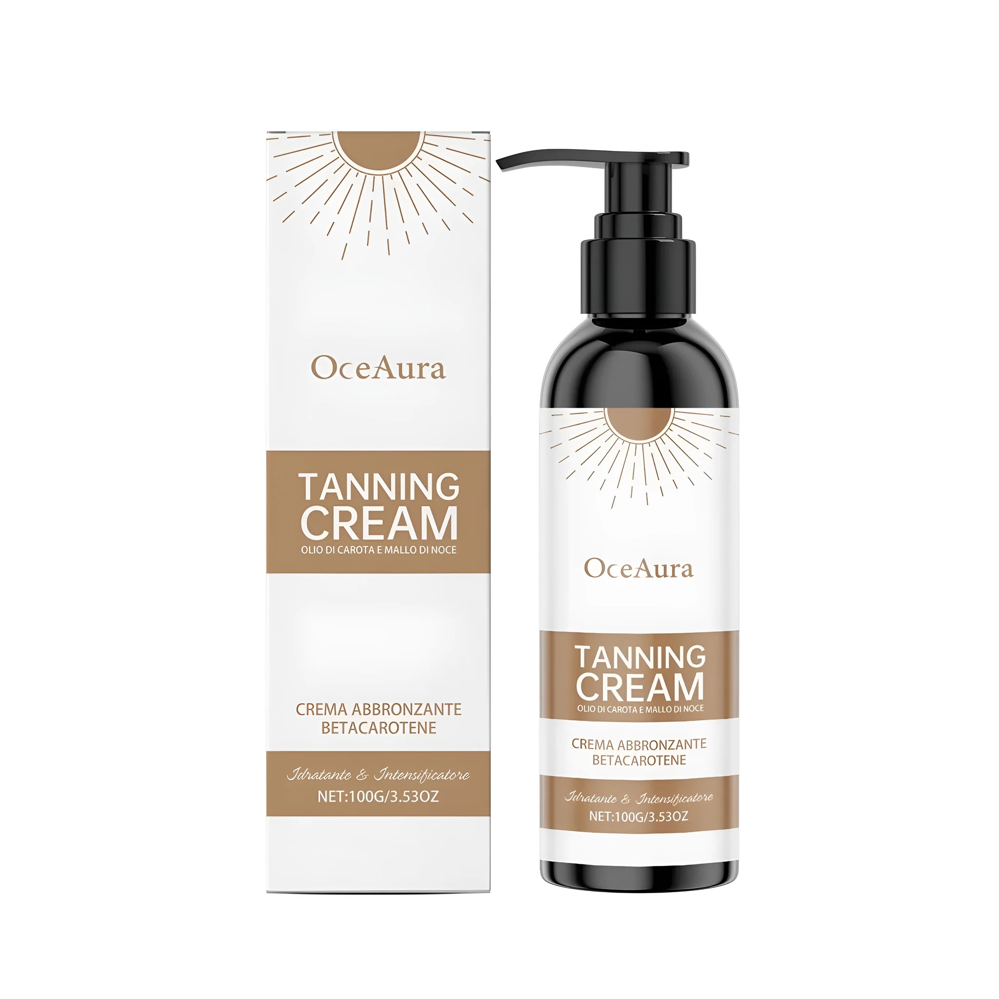 Open jar of 100g moisturising blackening cream with visible cream inside.