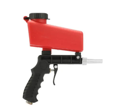 Portable pneumatic sandblasting gun with 21 litre tank for industrial surface preparation work