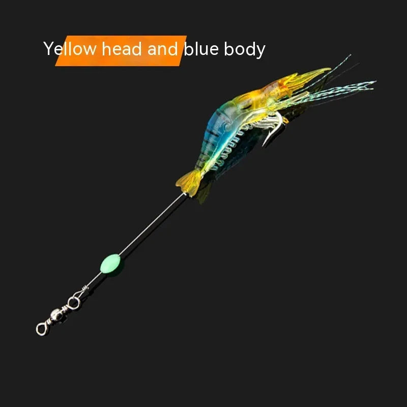 Luer soft fishing lure set with pre-attached hooks showing six different colour variations including luminous options