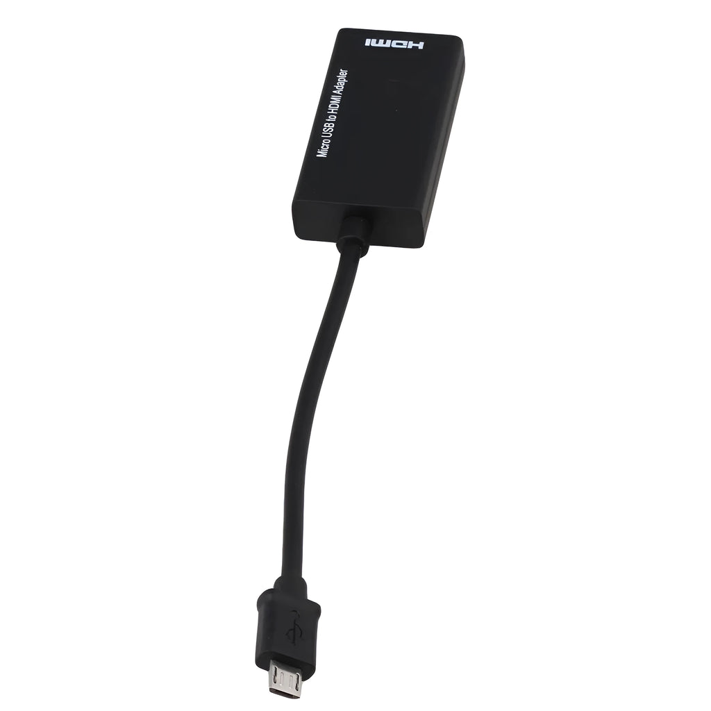 Black HD to HDMI adapter with gold-plated connectors for mobile phone to TV connection
