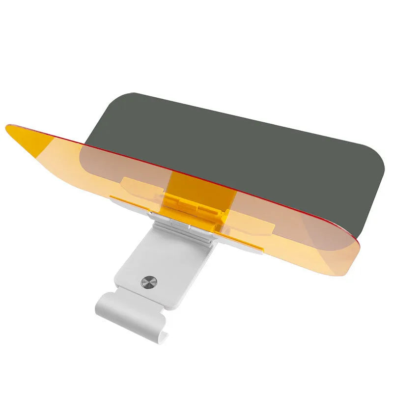 Anti-glare car sun visor with telescopic installation shown mounted on a vehicle sun visor