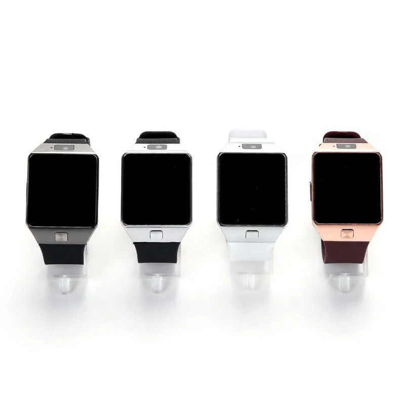 Smart watch with 1.44-inch touch screen and wrist strap, showing black colour option.