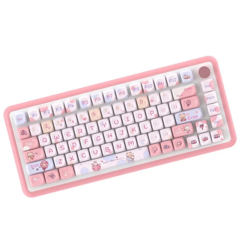 Sweet cotton candy mechanical keyboard keycap set with 112 or 120 key options