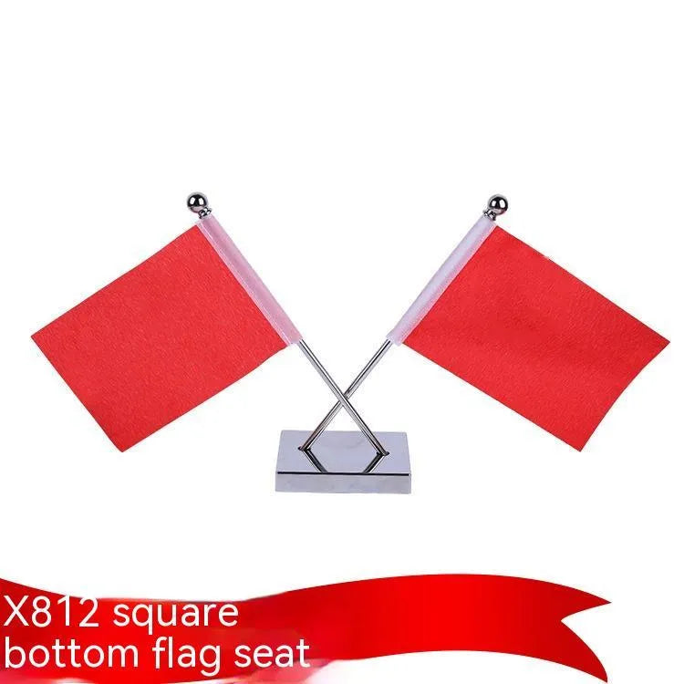 Car dashboard decoration telescopic rod red flag stand with metal construction