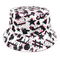 Musical note pattern printed bucket hat with dome crown retro design