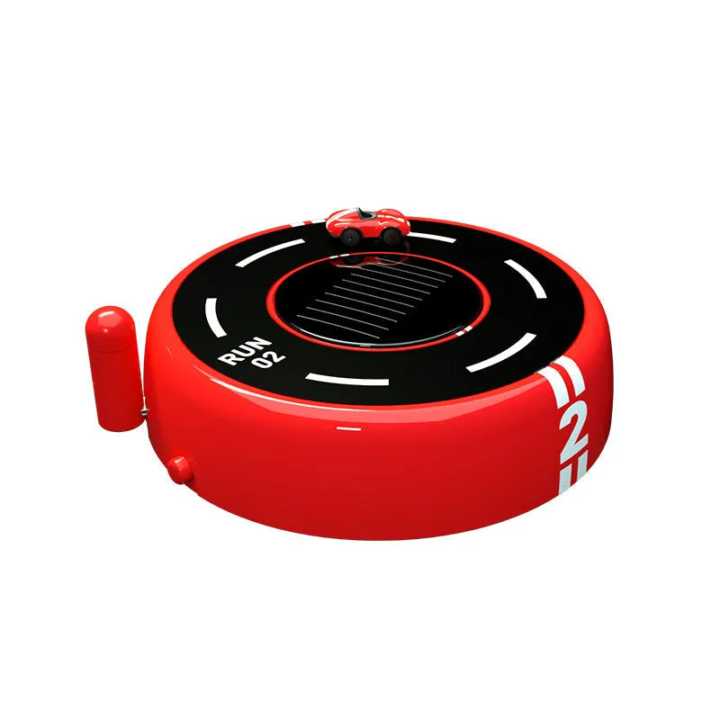 Round solar-powered car aromatherapy decoration with light sense model features in black red or white plastic