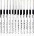 12-piece white and black waterproof eyeliner pencil set with sharpener